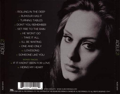 21 - Adele (CD - 55) music collectible [Barcode 634904152024] - Main Image 2