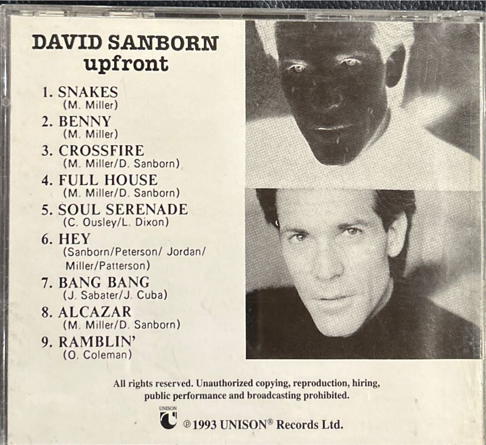 Upfront - David Sanborn (CD) music collectible [Barcode 0208314389294] - Main Image 2