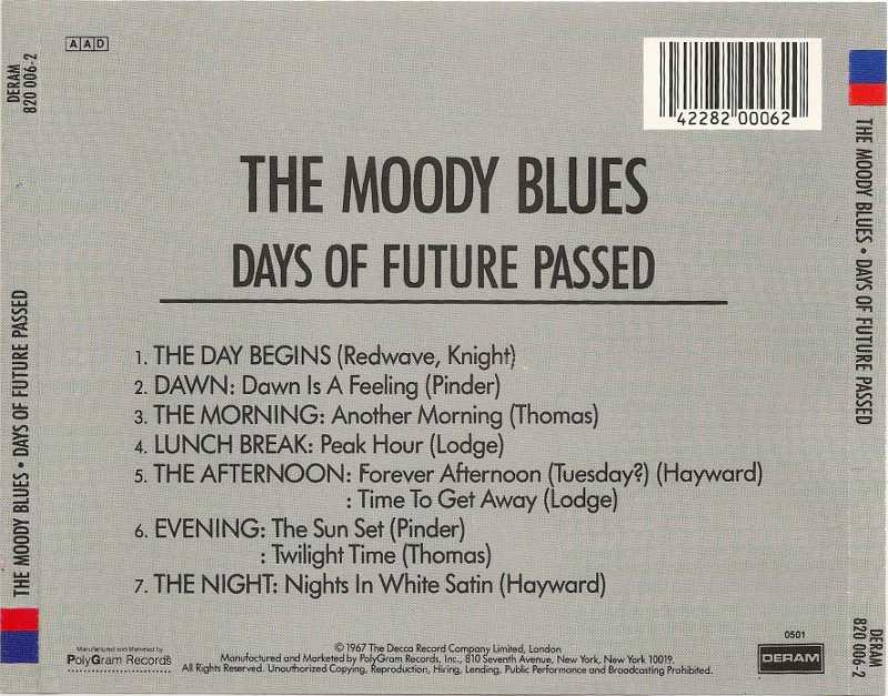 Days Of Future Passed - Moody Blues, The (CD - 41:34) music collectible [Barcode 042284476720] - Main Image 4