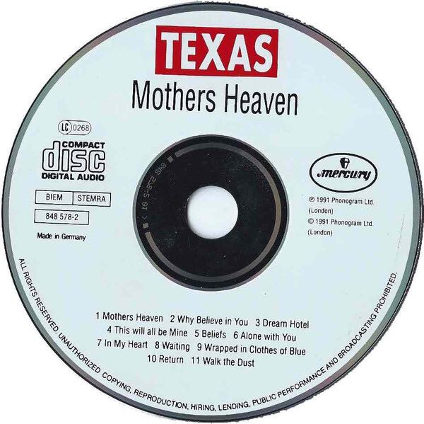 Mothers Heaven - Texas (CD - 48) music collectible [Barcode 042284857826] - Main Image 4