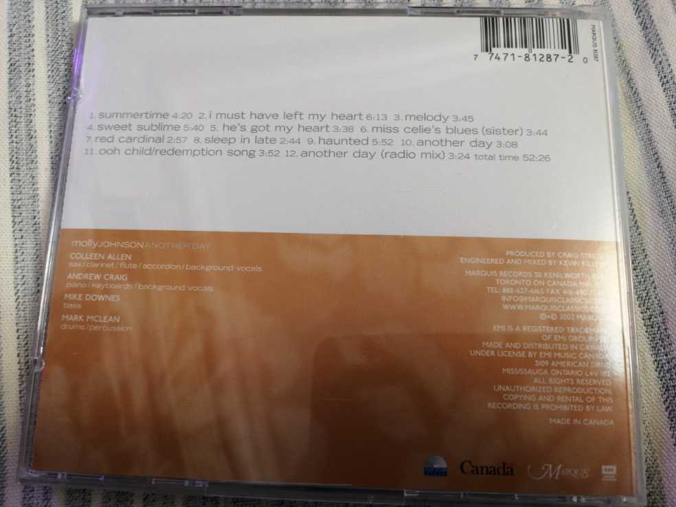 Another Day - Johnson, Molly (CD - 5226) music collectible [Barcode 774718128720] - Main Image 2