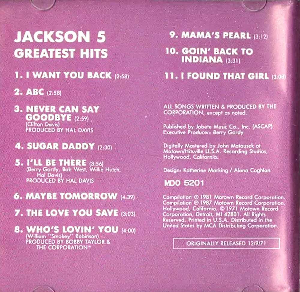 Jackson 5 Greatest Hits - Jackson 5 (12”) music collectible [Barcode 737463520126] - Main Image 3