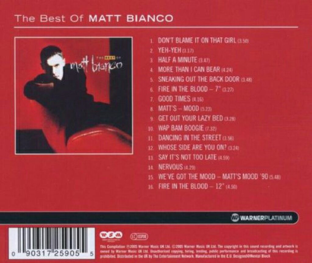 The Best Of Matt Bianco - Matt Bianco (CD) music collectible [Barcode 090317259055] - Main Image 2