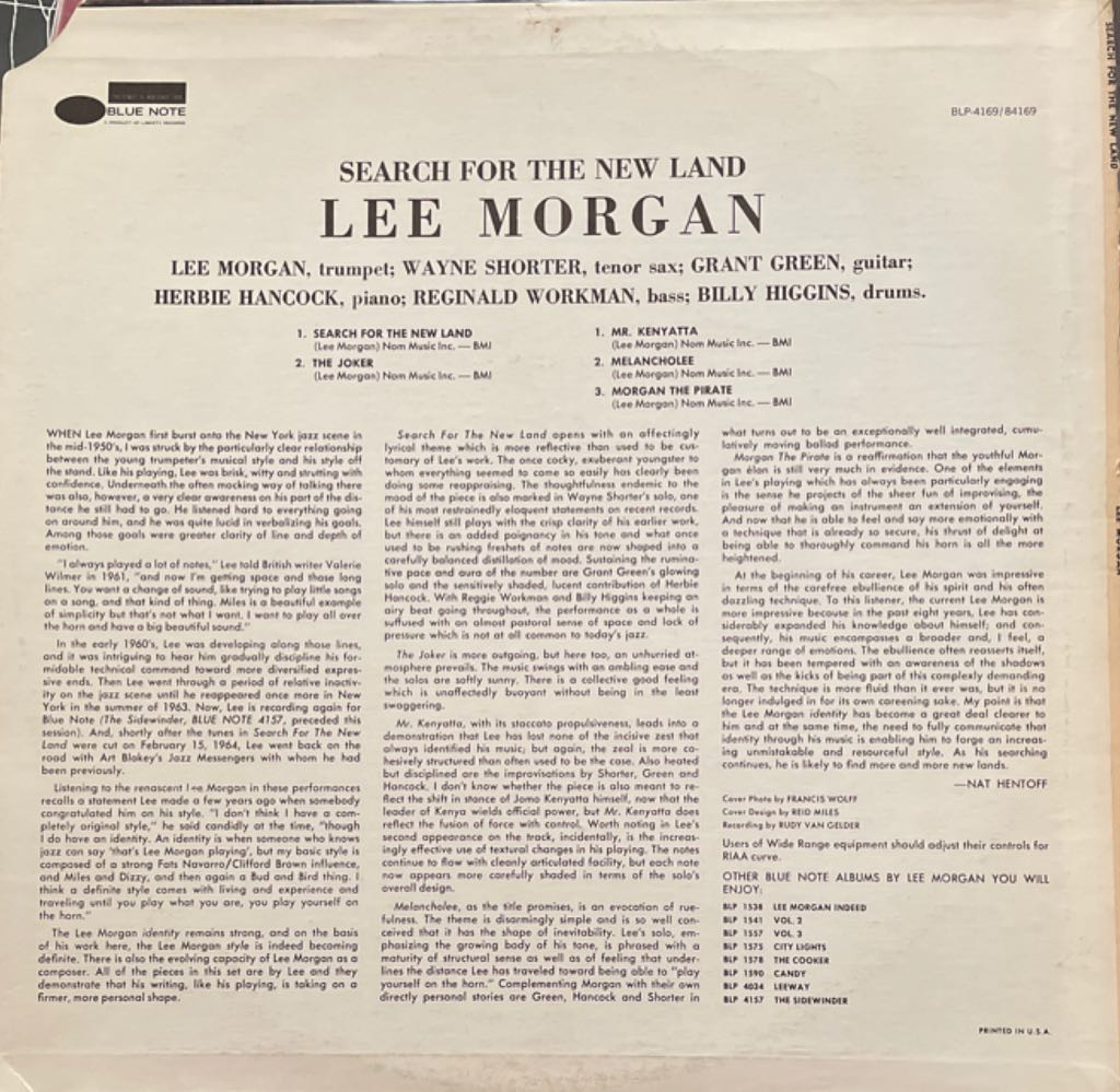 Search for the New Land - Lee Morgan (CD) music collectible [Barcode 724359189628] - Main Image 2