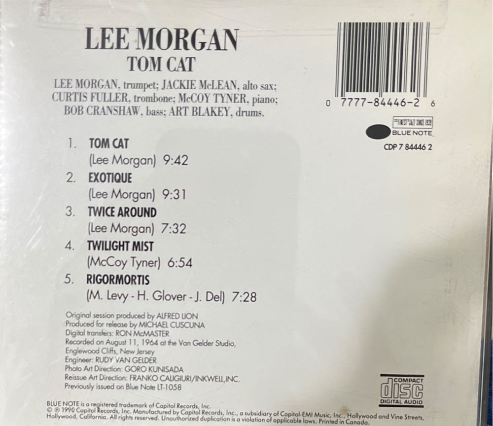 Tom Cat - Morgan, Lee (CD - 41) music collectible [Barcode 077778444626] - Main Image 2