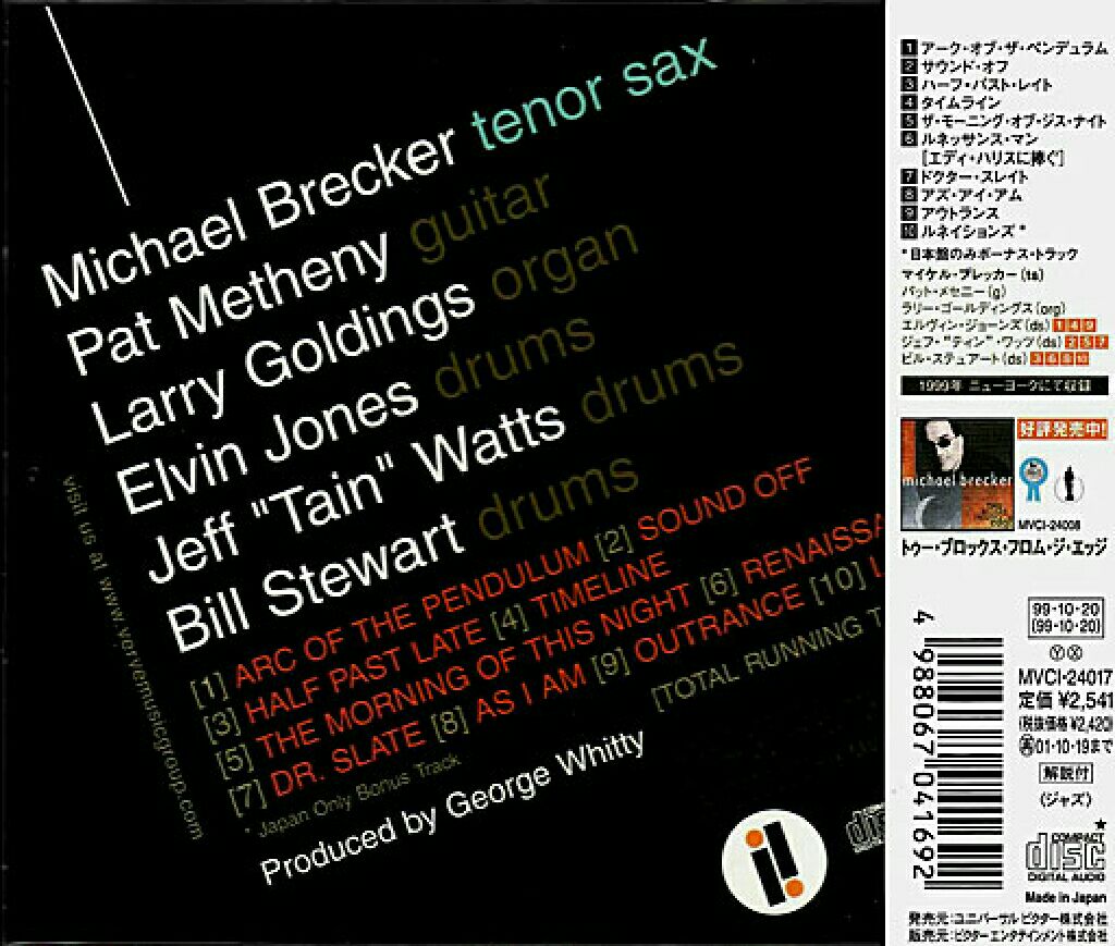 Time Is of the Essence - Brecker, Michael (CD) music collectible [Barcode 731454784429] - Main Image 2