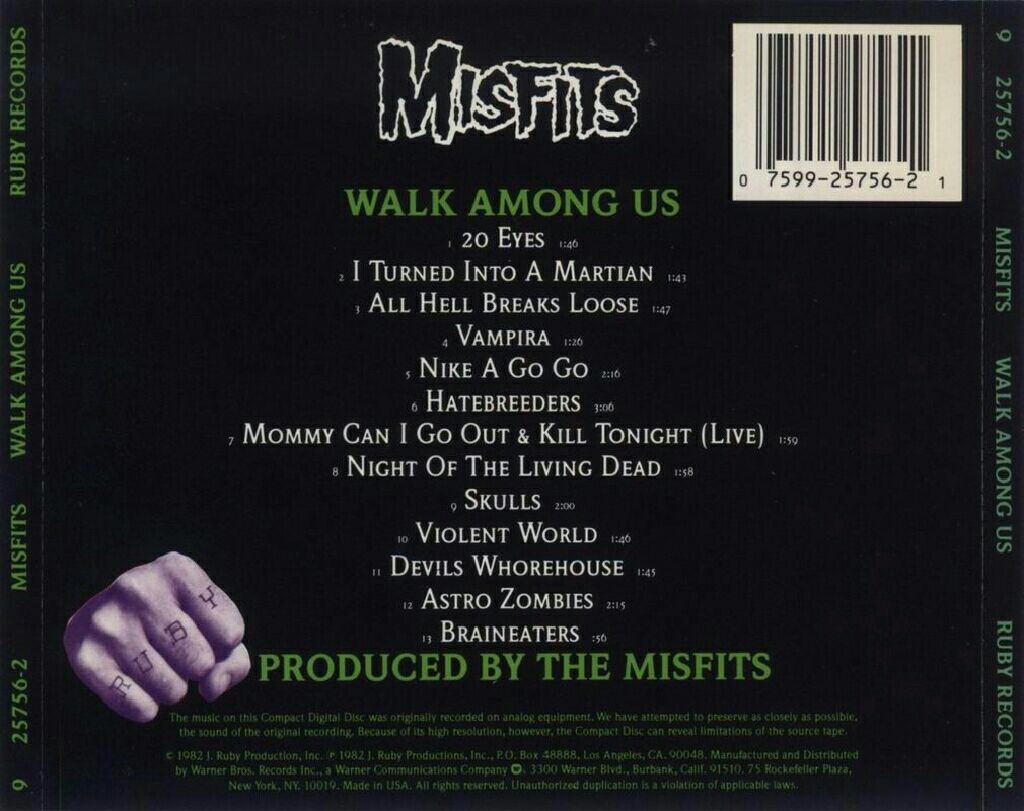 Walk Among Us - Misfits (CD) music collectible [Barcode 042282881120] - Main Image 2