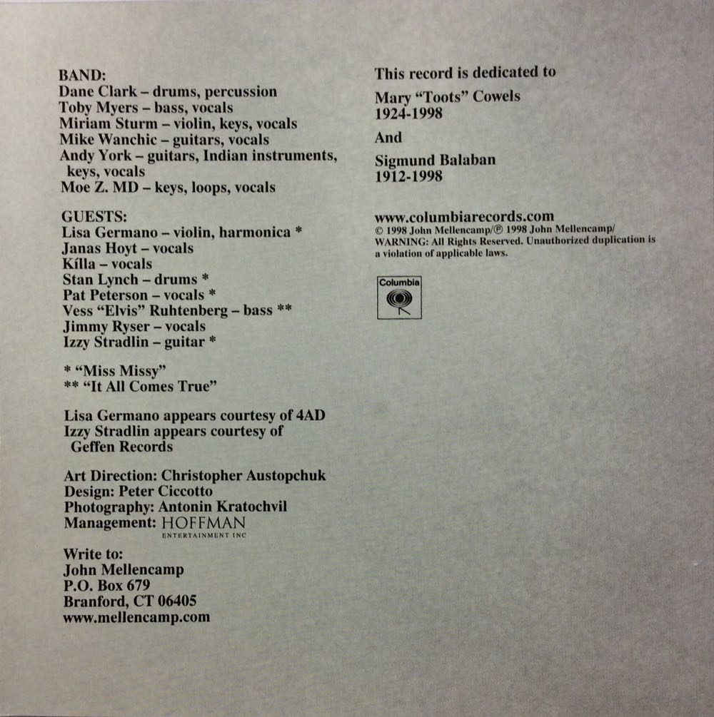 Fruit trader - John Mellencamp (CD - 46) music collectible [Barcode 5099749165229] - Main Image 2