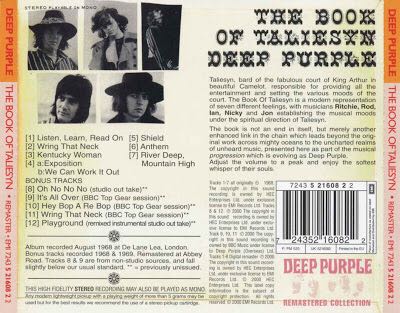 The Book Of Taliesyn - Deep Purple (CD) music collectible [Barcode 724352160822] - Main Image 2