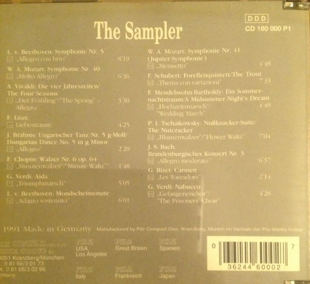 Vienna Master Series Sampler - Various (CD) music collectible [Barcode 036244600027] - Main Image 2