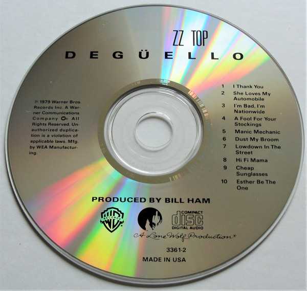 Deguello - ZZ Top (CD - 34:18) music collectible [Barcode 075992740029] - Main Image 3