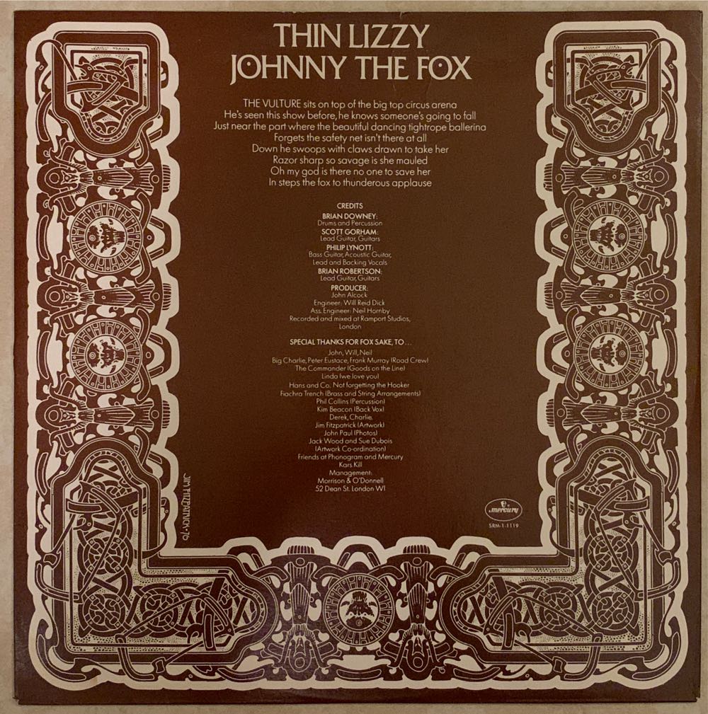 Johnny The Fox - Thin Lizzy (AAC - 36) music collectible - Main Image 3