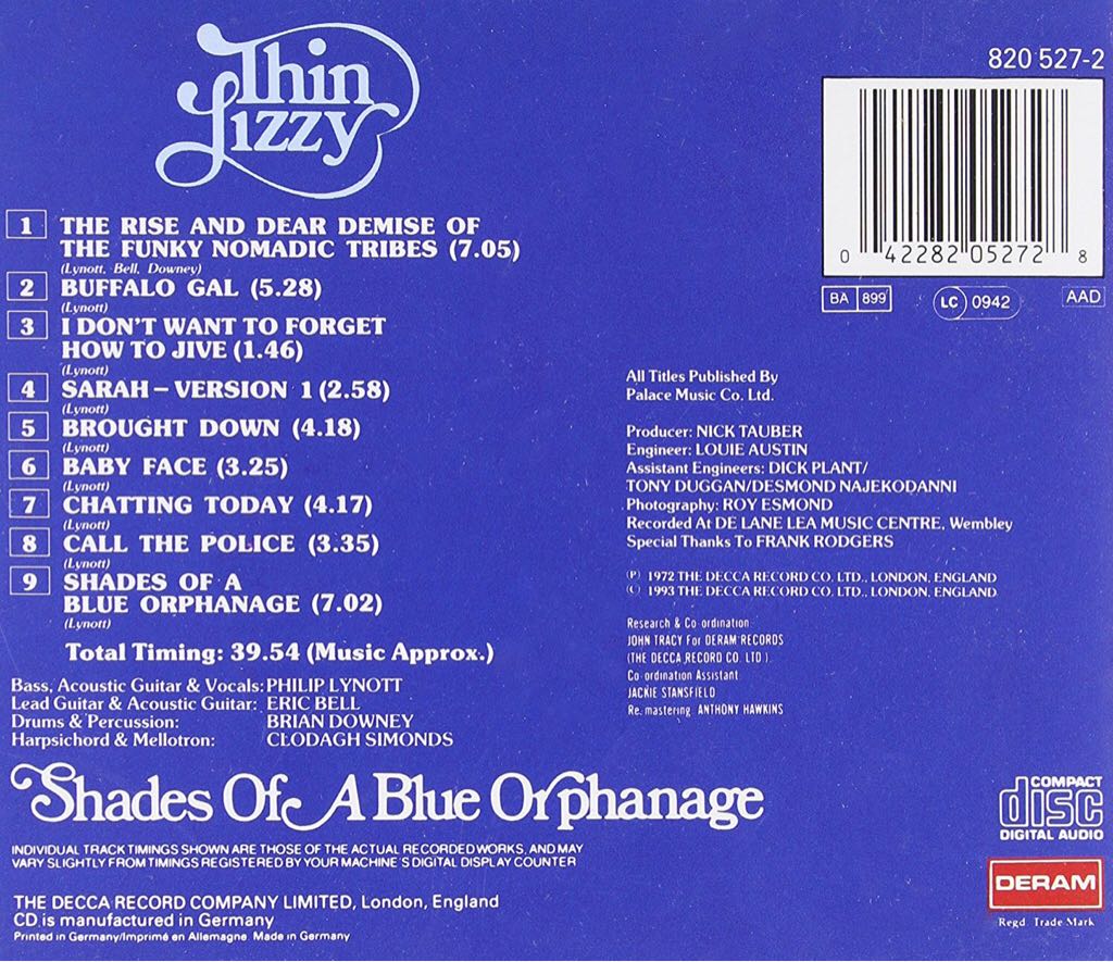 Shades of a Blue Orphanage - Thin Lizzy (CD-R - 41) music collectible [Barcode 600753535677] - Main Image 2