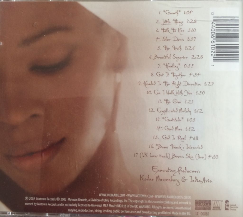 Voyage to india - India.arie (CD - 53) music collectible [Barcode 044006610221] - Main Image 2