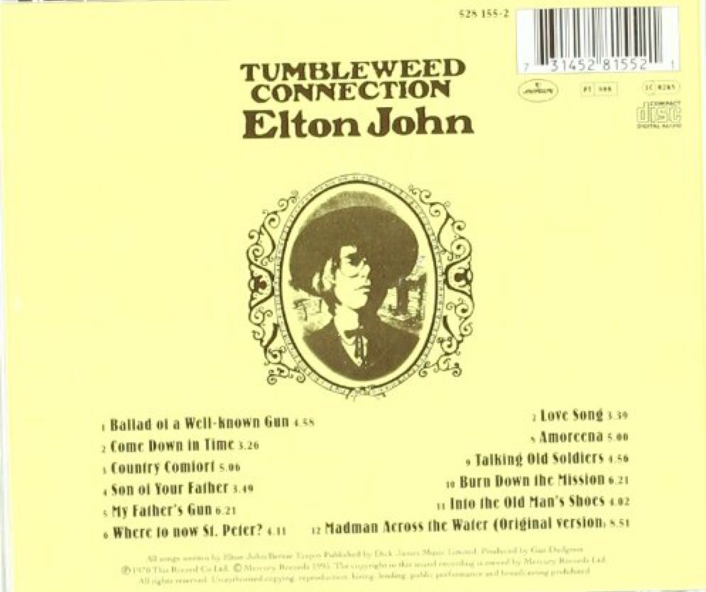 Tumbleweed Connection - Elton  John (CD - 59) music collectible [Barcode 731452815521] - Main Image 2
