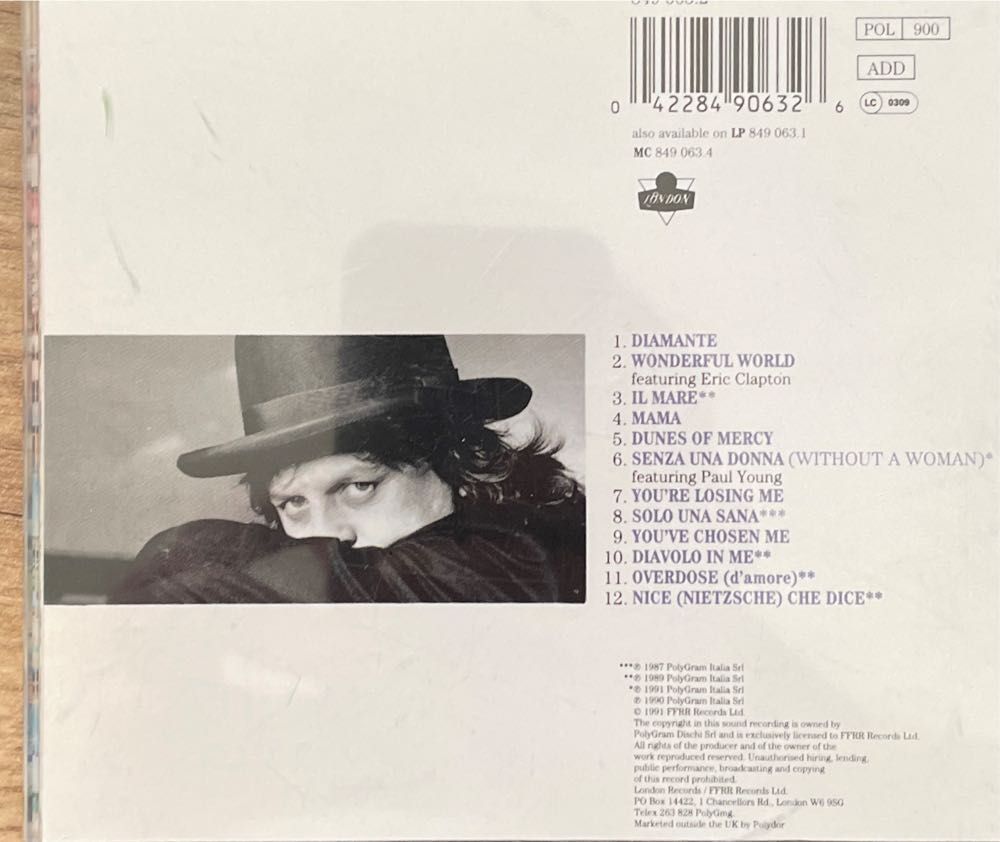 Zucchero - Zucchero (CD) music collectible [Barcode 042284906326] - Main Image 2
