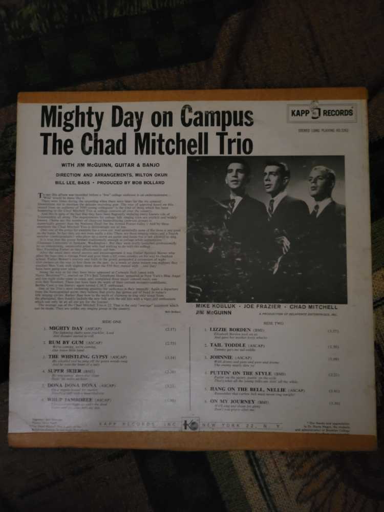 Mighty Day On Campus - The Chad Mitchell Trio (12”) music collectible [Barcode 045507326222] - Main Image 2