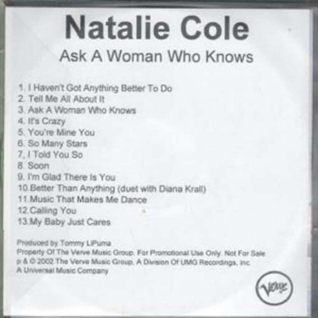 Ask a woman who knows - Natalie Cole (CD) music collectible [Barcode 731458977421] - Main Image 2