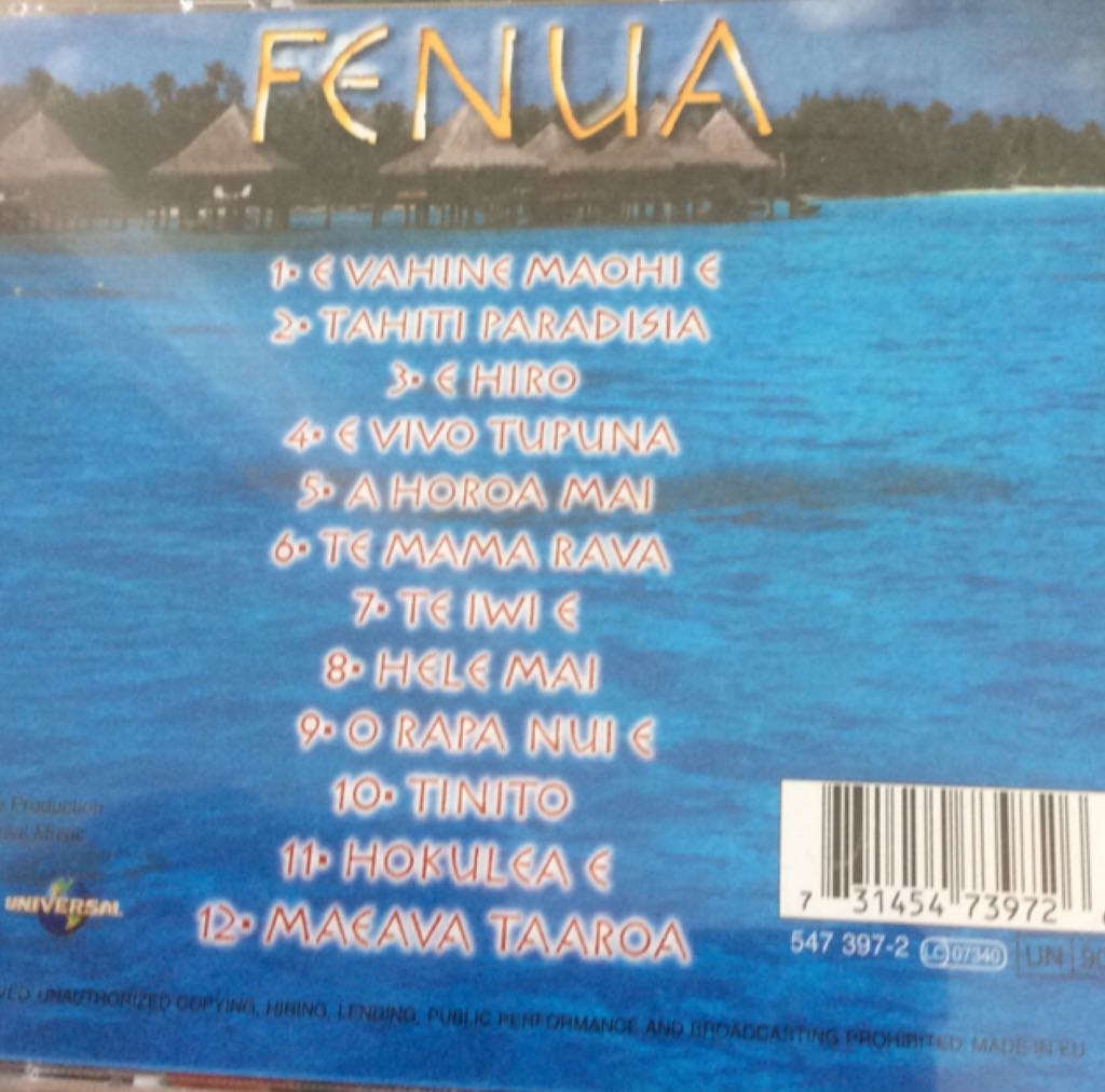 Hymnes De Tahiti - Fenua (CD) music collectible [Barcode 731454739726] - Main Image 2