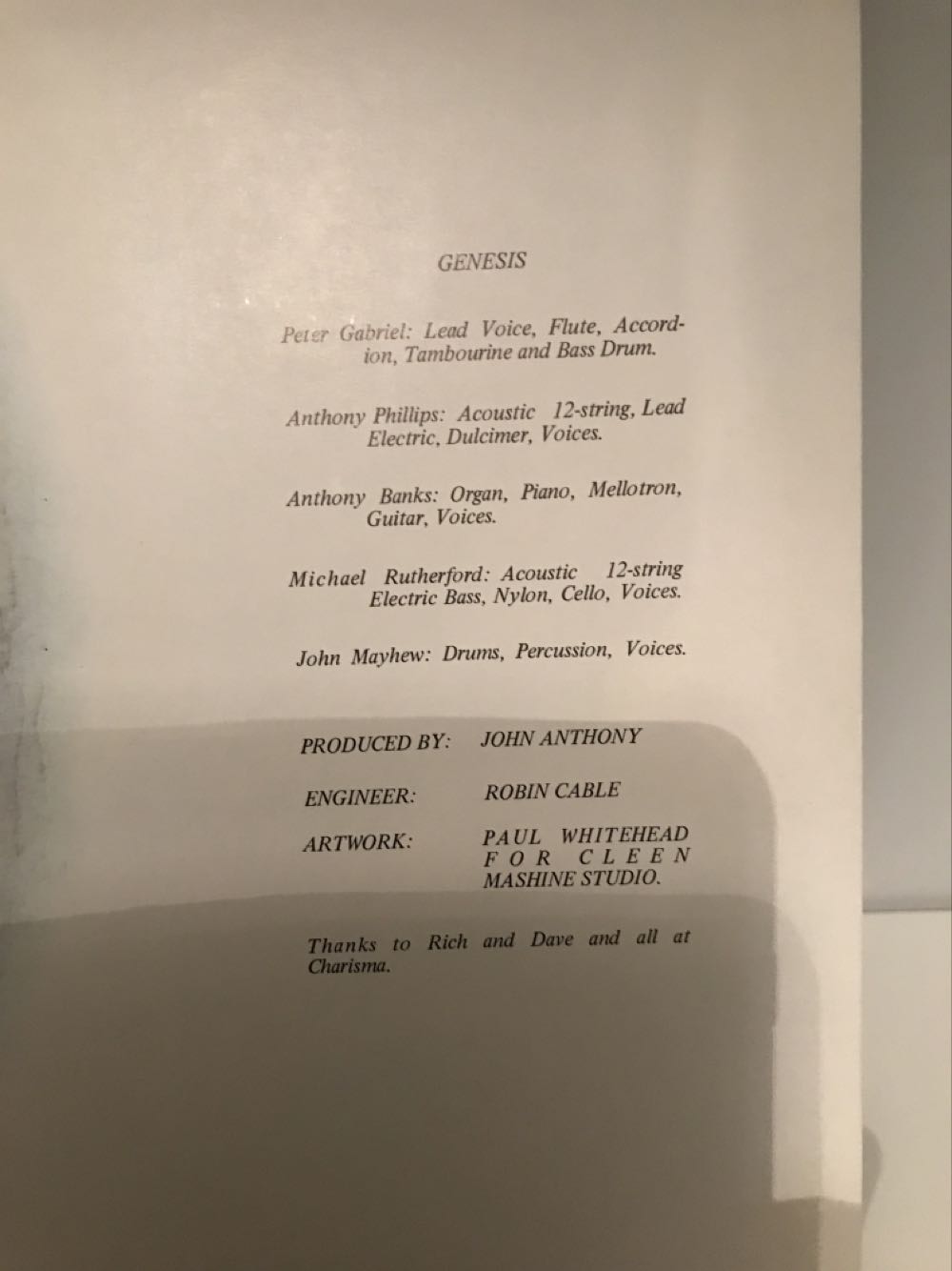 Trespass - Genesis (12”) music collectible [Barcode 077778644026] - Main Image 3