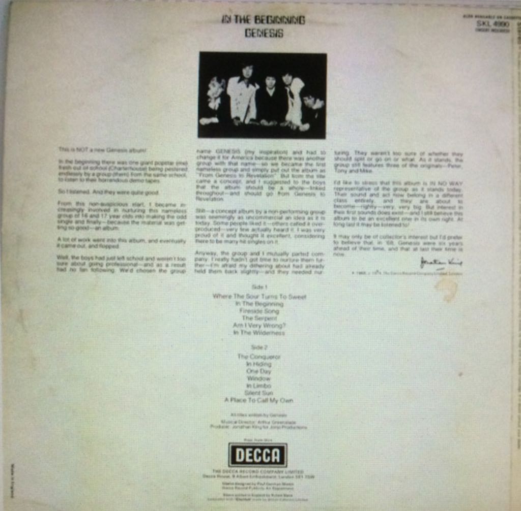In The Beginning - Genesis (12”) music collectible - Main Image 2