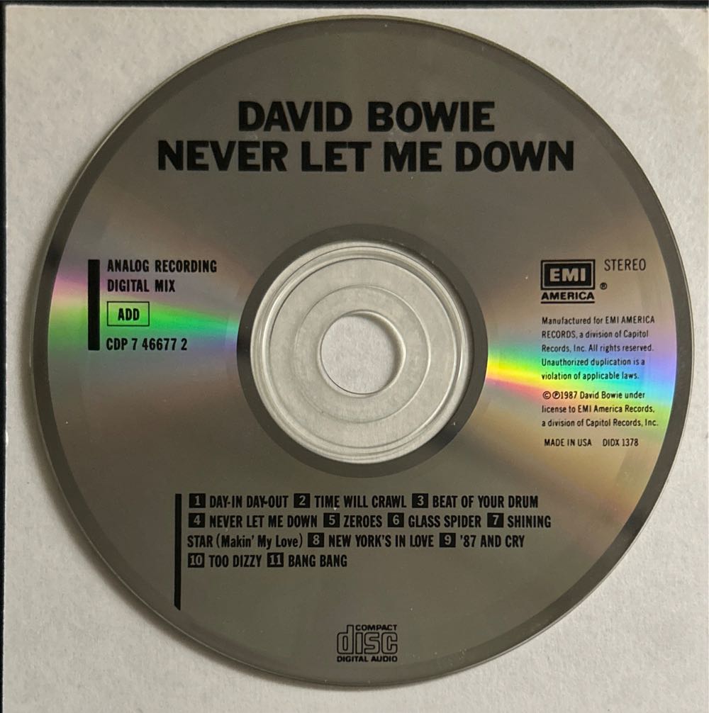 Never Let Me Down - David Bowie (MP3 - 44) music collectible [Barcode 077774667722] - Main Image 4