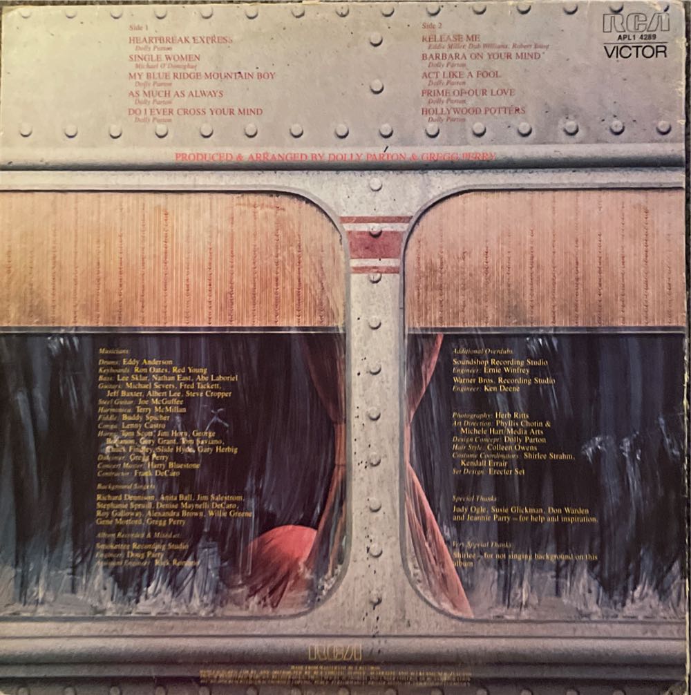 Heartbreak Express - Parton, Dolly (12”) music collectible [Barcode 07863542891] - Main Image 2