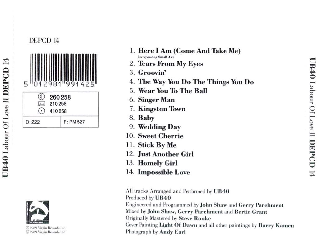 Labour of love II - UB40 (CD - 52) music collectible [Barcode 5012981991425] - Main Image 2