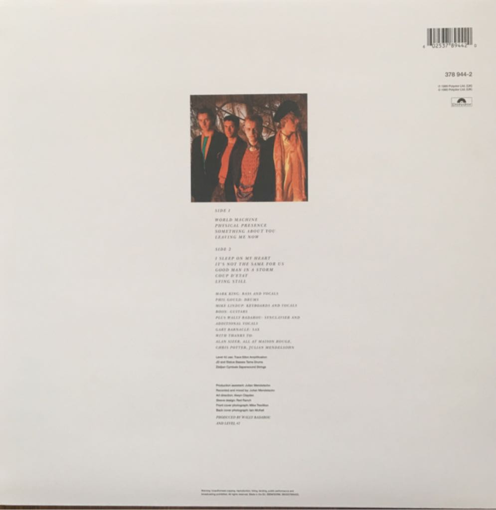 World Machine - Level 42 (CD) music collectible [Barcode 602537894420] - Main Image 2