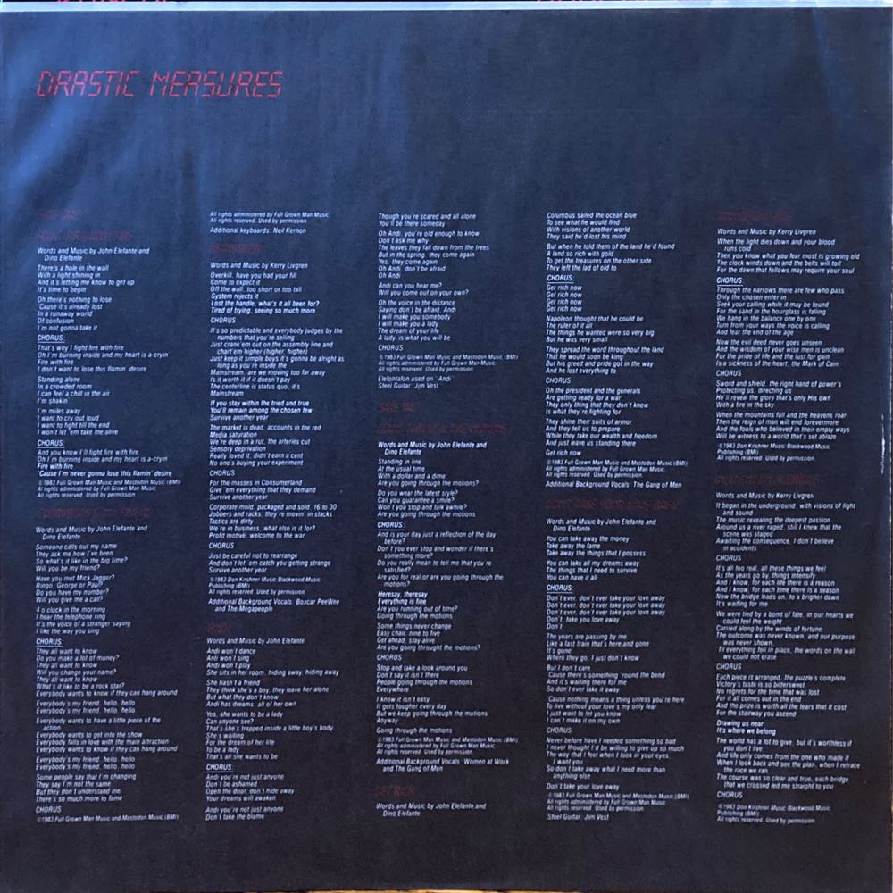 Kansas - Drastic Measures - Kansas (12”) music collectible [Barcode 074643873314] - Main Image 3