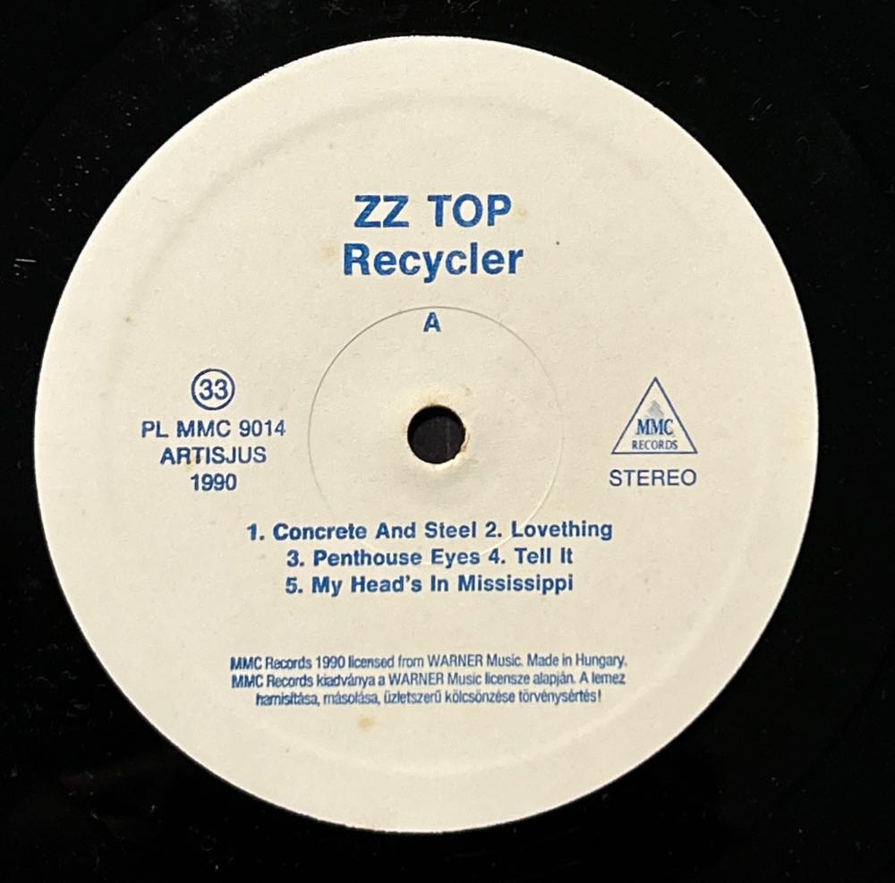 Recycler - ZZ Top (12” - 39.48) music collectible [Barcode 075992626514] - Main Image 3