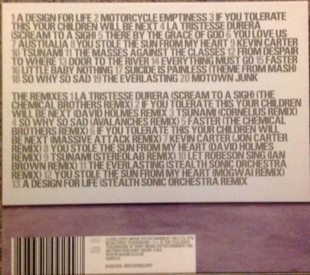 Forever Delayed - Manic Street Preachers (CD) music collectible [Barcode 4893391092497] - Main Image 2