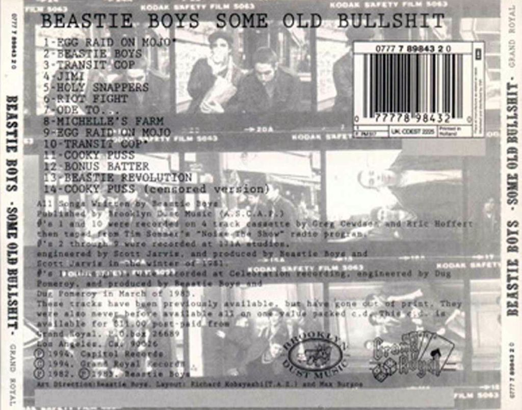 Some Old Bullshit - Beastie Boys (CD) music collectible [Barcode 077778984320] - Main Image 2