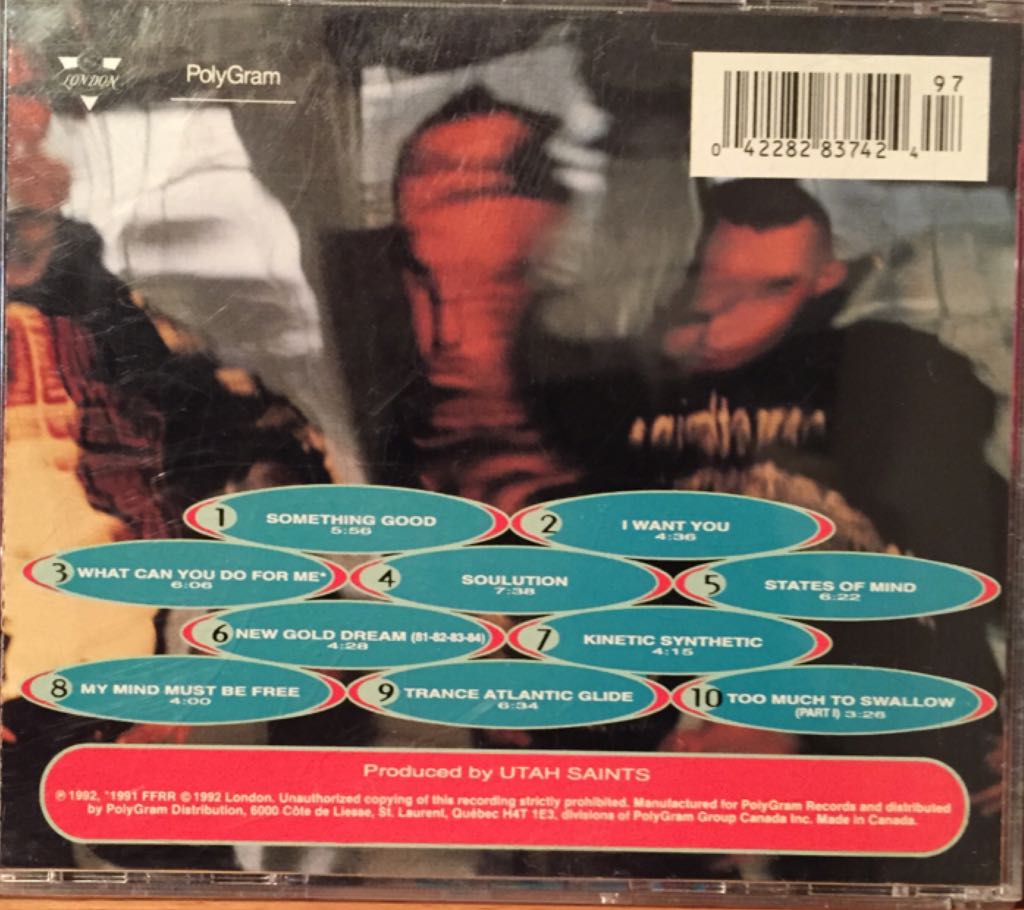 Utah Saints - Utah Saints (CD - 53) music collectible [Barcode 042282837424] - Main Image 2