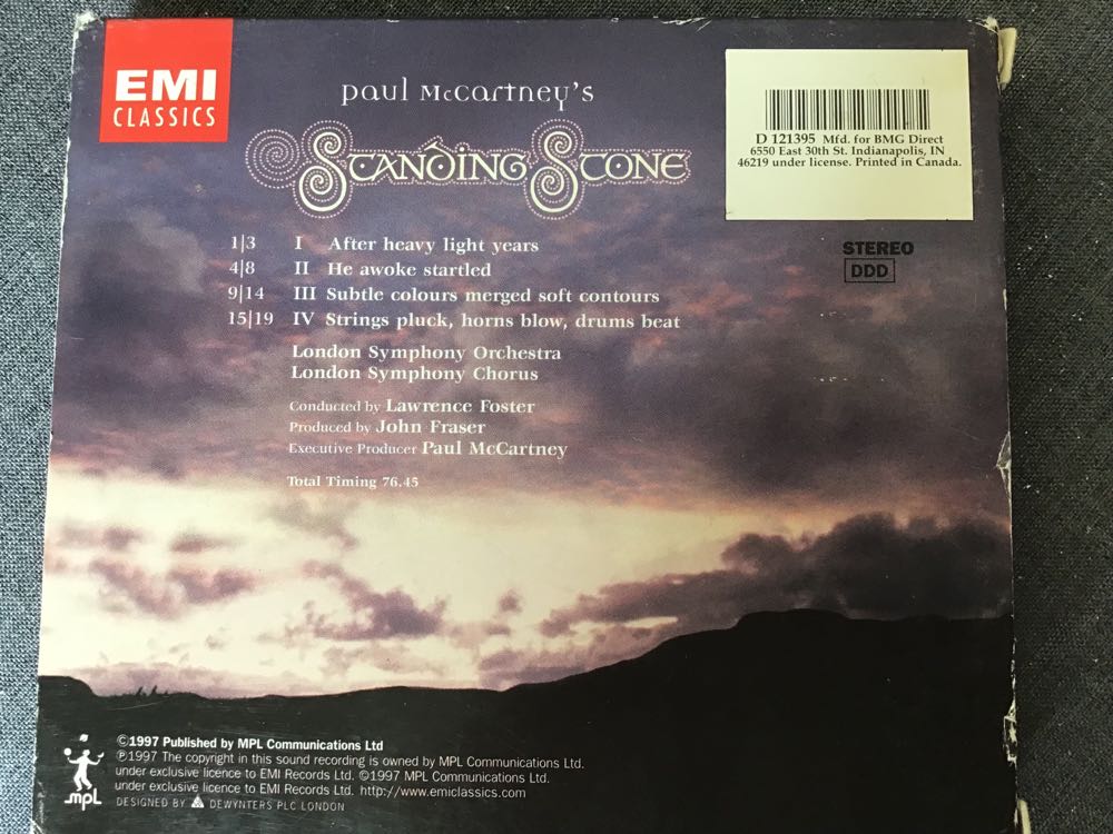 Standing Stone - Paul McCartney (CD - 74:46) music collectible [Barcode 2435564842] - Main Image 2