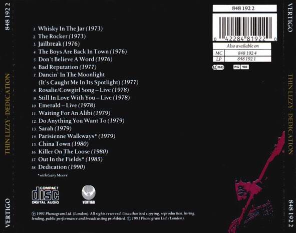 Dedication: The Very Best Of Thin Lizzy - Thin Lizzy (CD) music collectible - Main Image 2
