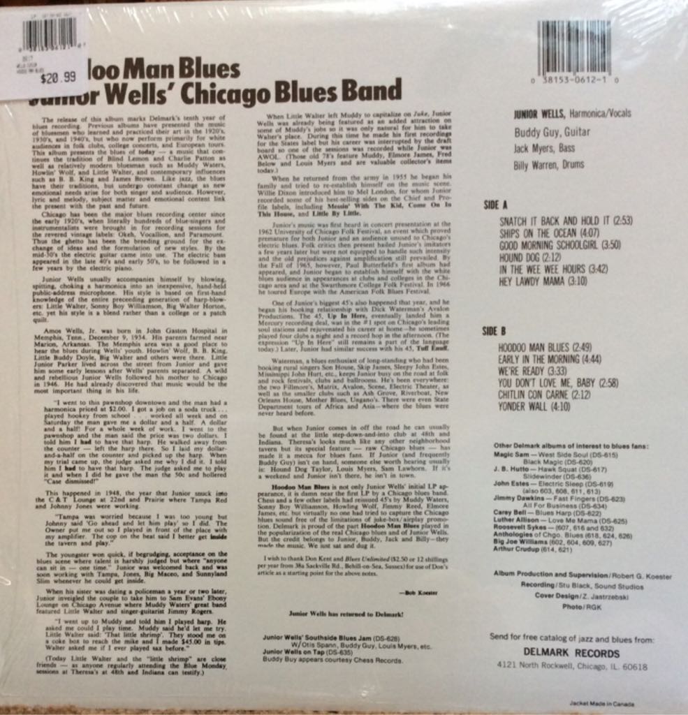 Hoodoo Man Blues - Junior Wells’ Chicago Blues Band (12” - 4630) music collectible [Barcode 038153061210] - Main Image 2