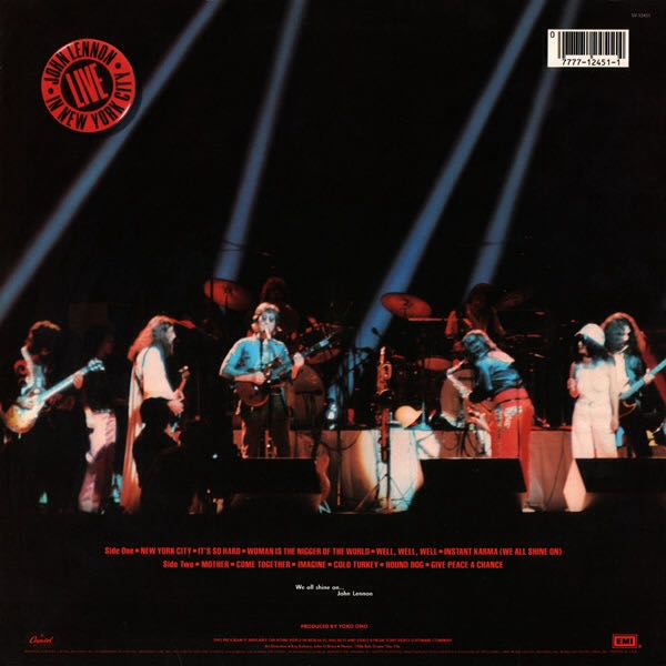 Live In New York City - Lennon, John (12”) music collectible [Barcode 077771245114] - Main Image 2