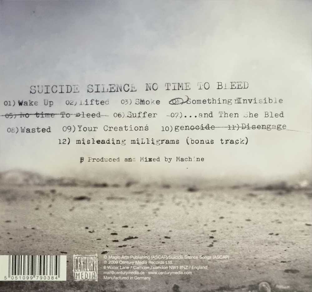 No Time To Bleed - Suicide Silence (CD) music collectible [Barcode 5051099790384] - Main Image 2