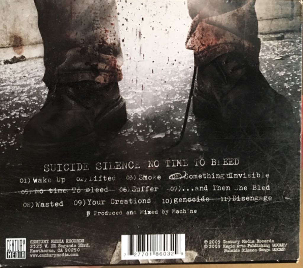 No Time To Bleed - Suicide Silence (CD - 37:45) music collectible [Barcode 727701860329] - Main Image 2