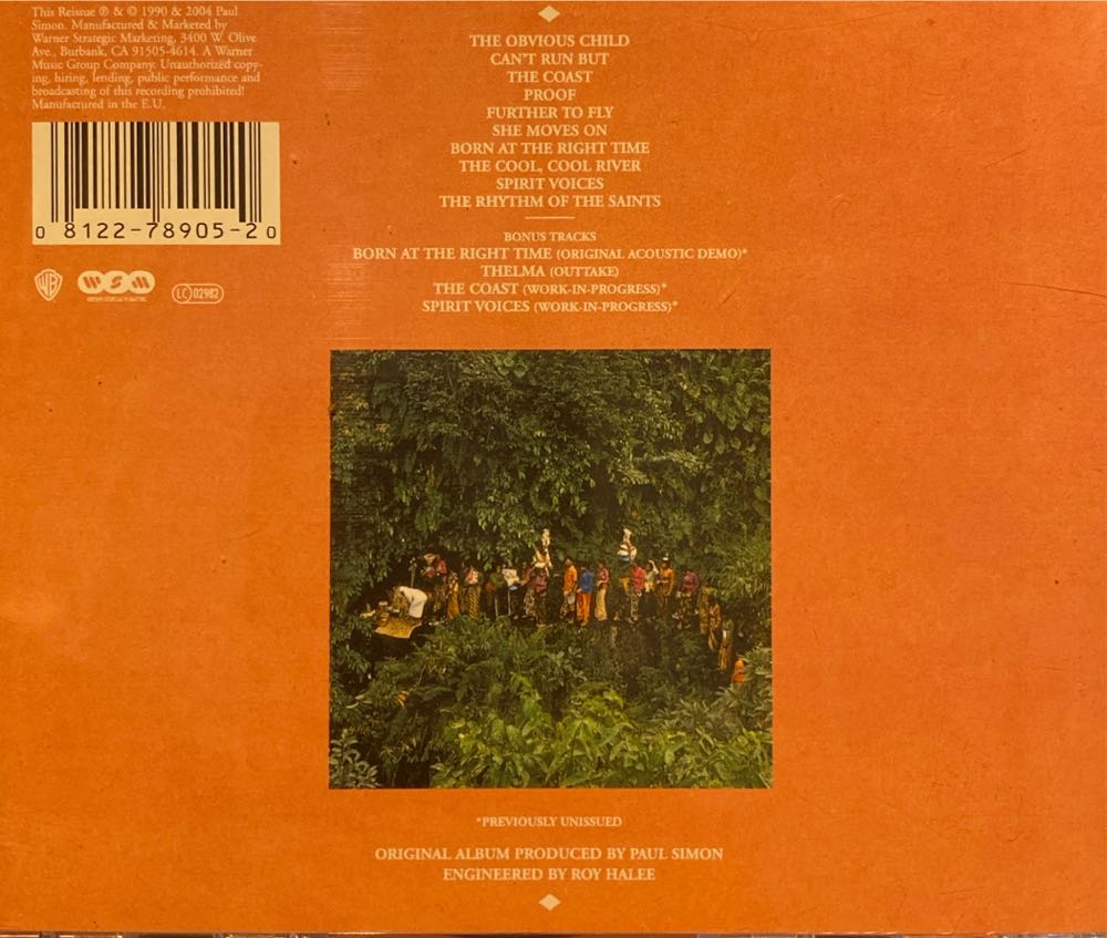 Rhythm Of The Saints - Simon, Paul (CD) music collectible [Barcode 081227890520] - Main Image 2