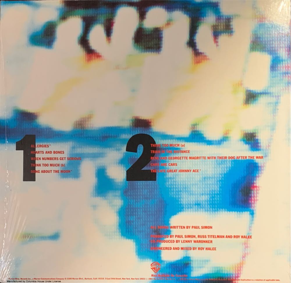 Hearts And Bones - Paul Simon (12” - 41) music collectible [Barcode 075992394215] - Main Image 3