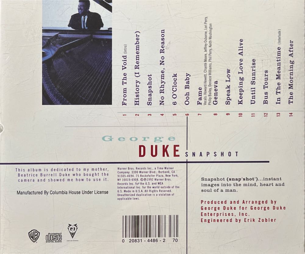Snapshot - Duke George (CD - 65) music collectible [Barcode 093624502623] - Main Image 2