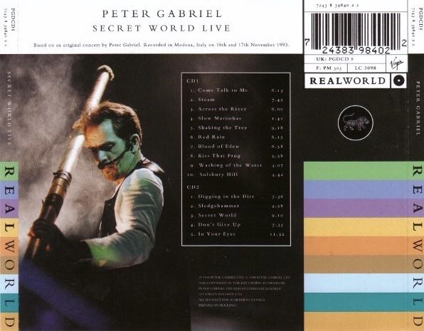 Secret World Live - Peter Gabriel (CD - 100) music collectible [Barcode 720642472224] - Main Image 4