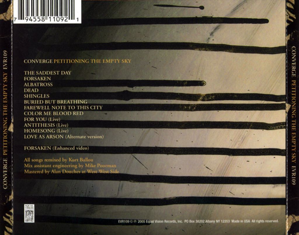 Petitioning the Empty Sky - Converge (CD) music collectible [Barcode 794558110921] - Main Image 2