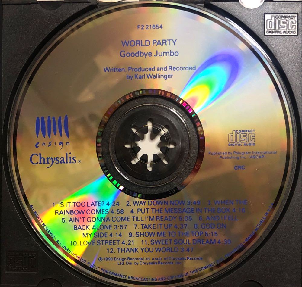 Goodbye Jumbo - World Party (CD - 53:22) music collectible [Barcode 094632165428] - Main Image 3