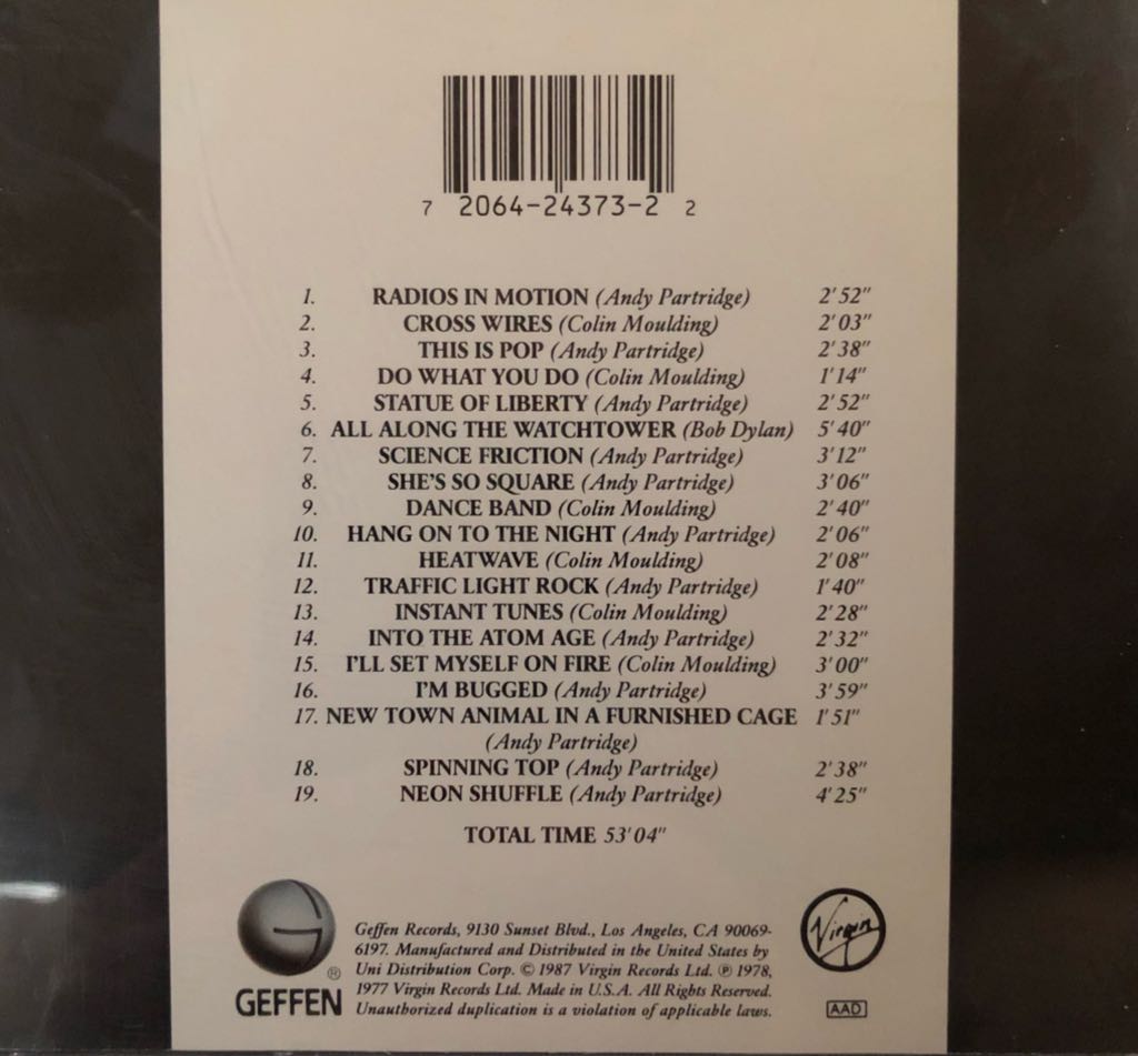 White Music - XTC (CD) music collectible [Barcode 720642437322] - Main Image 2