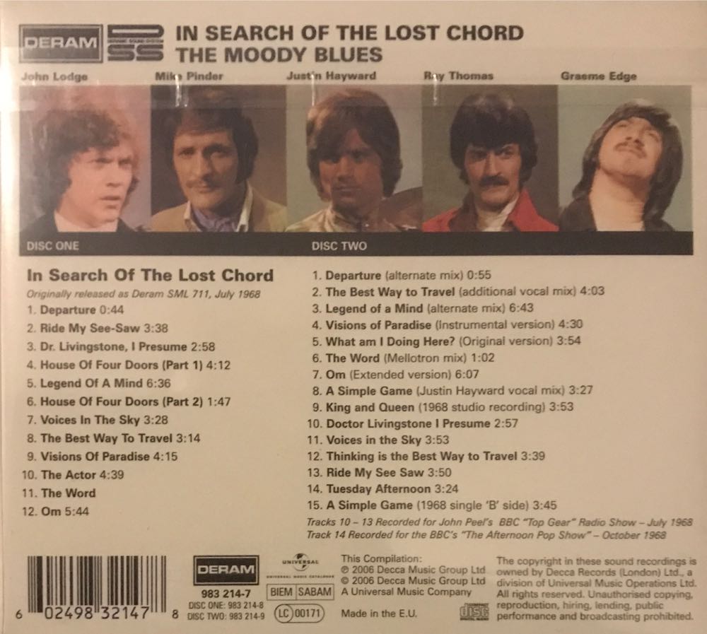In Search Of The Lost Chord - The Moody Blues (SACD) music collectible [Barcode 602498321478] - Main Image 2
