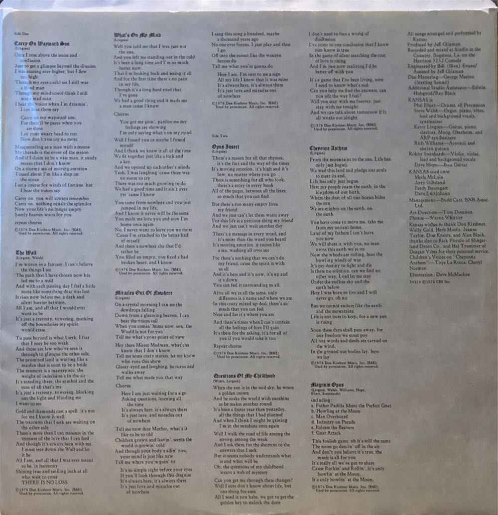 Leftoverture - Kansas (12” - 43) music collectible [Barcode 07464342242] - Main Image 4