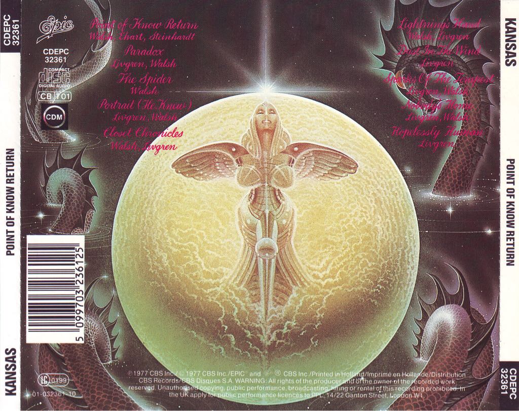 Point Of Know Return - Kansas (CD - 43.59) music collectible [Barcode 5099703236125] - Main Image 2
